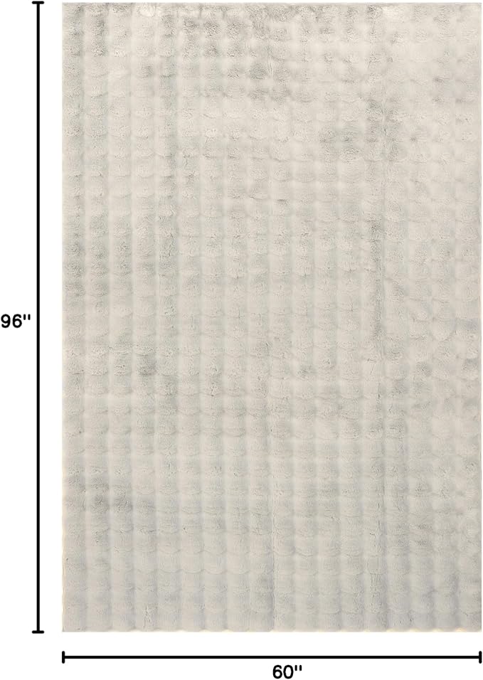 nuLOOM 5' x 8' Cozy Plush Area Rug, Machine Washable, Non-Slip, Soft Fluffy Shag Carpet for Living Room Bedroom Kids Room Nursery Home Decor, Jeni Grey