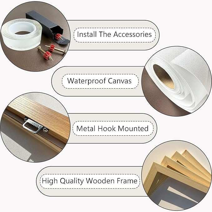 HGUAOA Coastal Canvas Wall Art - Large Landscape Wall Art for Living Room - Ocean and Beach Painting - Blue Artwork for Bedroom Decor - Above Bed Wall Pictures -Beach Theme Print Art