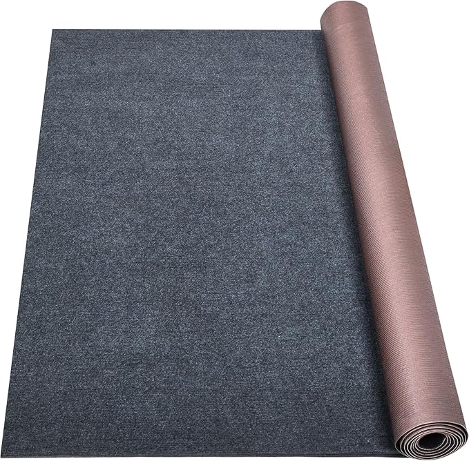 Marine Carpet,5 FT x 20 FT Dark Gray Indoor Outdoor Carpet 0.2" Thick Boat Carpet with Water-Proof TPE Backing, Non-Slide Outdoor Marine Carpet Roll for Home, Patio, Porch, Deck