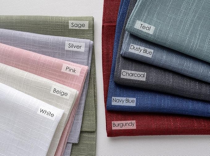 MIUCO Semi Sheer Curtains Poly Linen Textured Solid Grommet Curtains 95 Inches Long for Bedroom 2 Panels (2 x 37 Wide x 95" Long) Pink