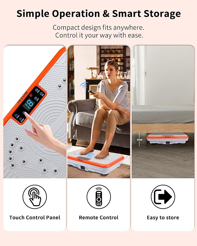 Shake Plate Vibration Exercise Machine for Lymphatic Drainage Massager & Weight Loss, 400 lbs Capacity Whole Body Vibrating Plate Workout for Women and Men