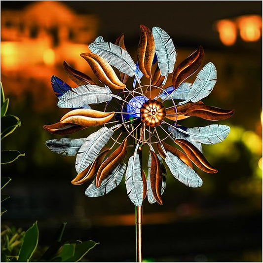 Solar Wind Spinners 87 Inch Extra Large Metal for Yard, Garden Decor Yard Art Windmills for Outdoor