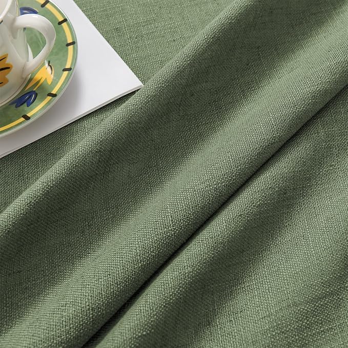 Joydeco Linen Curtains 84 Inch Length 2 Panel Sets,Light Filtering Curtains for Bedroom 52 Inch Wide Living Room Drapes with Back Tabs & Rod Pockets (W52 x L84 Inch, Loden)