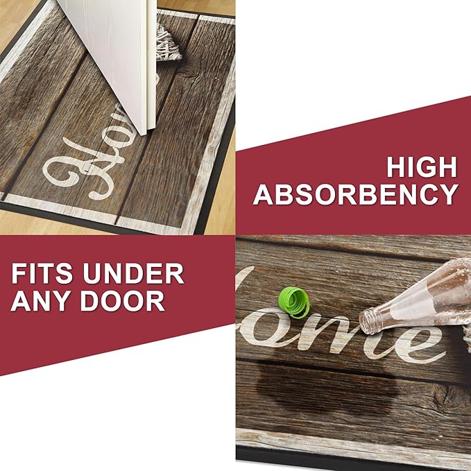 Floor Mat - for Indoor and Outdoor Use - Doormat - Non-Slip - Front Door Shoe Scraper - Size: 17x29