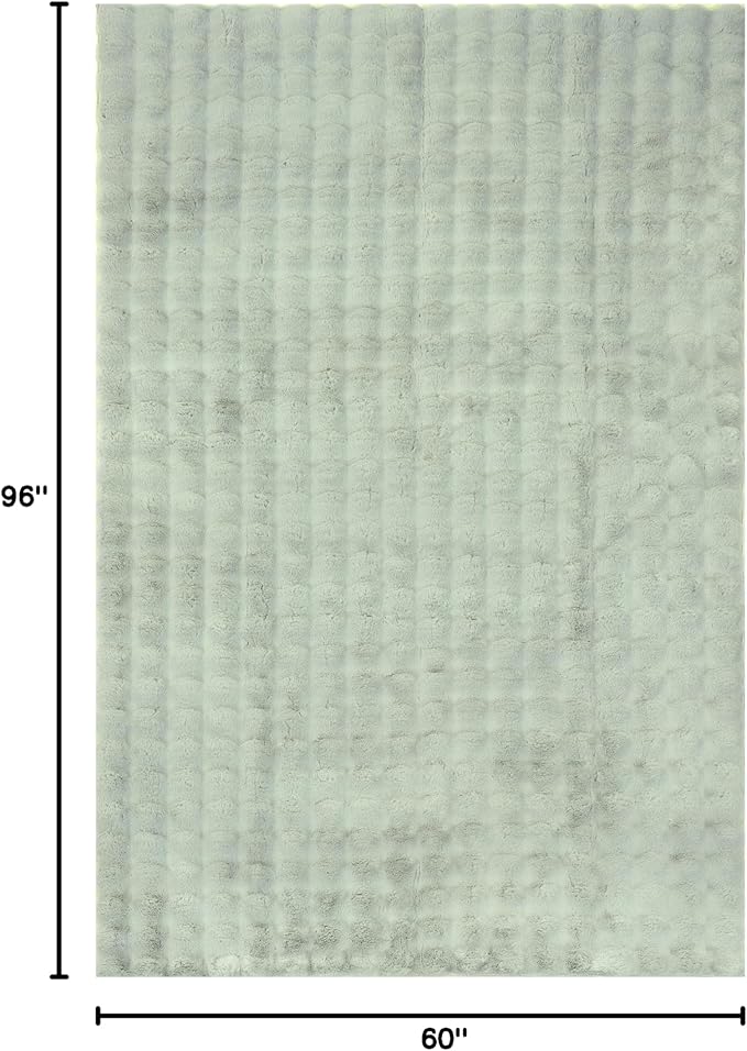 nuLOOM 5' x 8' Cozy Plush Area Rug, Machine Washable, Non-Slip, Soft Fluffy Shag Carpet for Living Room Bedroom Kids Room Nursery Home Decor, Jeni Green