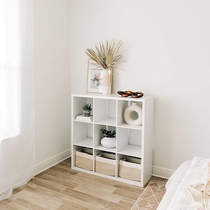 OrganiHaus Set of 3 Woven Storage Baskets for Organizing, Cotton Rope Organizer Bins for Shelves, Closet & Nursery, Dog Toy Basket, Decorative Bins for Toys, Towels & Books - 15x10x9, Light Honey