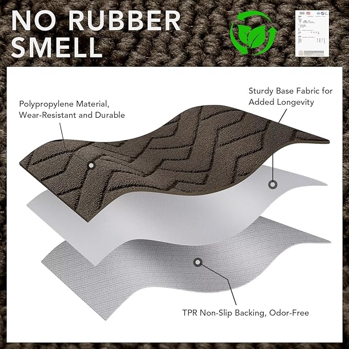 hicorfe Front Door Mat Outside Entrance,20"x31.5" Absorbent Muddy Dirt Resist Welcome Door Mats Outdoor Indoor,Stain and Fade Resistant,Non Slip Backing Entry Mat Doormat for Entryway(Latte)