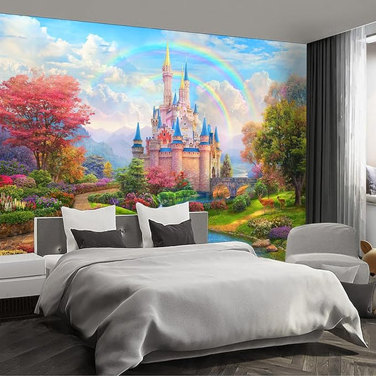 Castle Wall murals Peel and Stick Wallpaper for Bedroom Nursery Room - 85"x118"