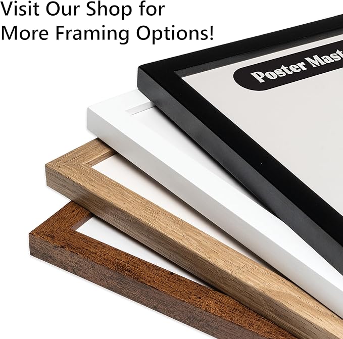 Poster Master Vintage Poster - Retro One Line Dog Drawing Print - Dog Art - Minimal Gift for Men, Women, Animal Lover - Abstract Wall Decor for Home, Office, Bedroom, 8x10 Brown Framed