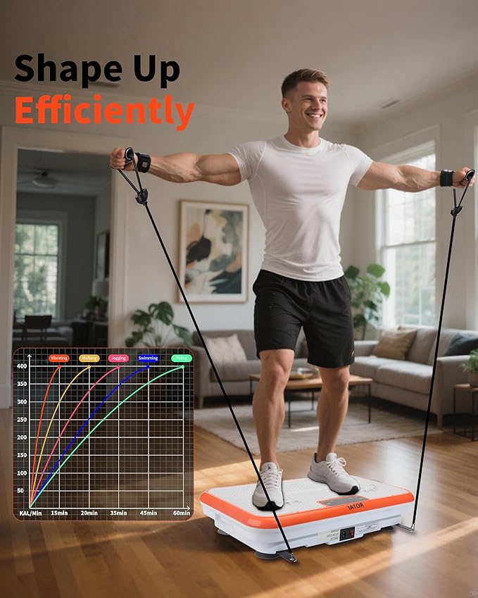 Shake Plate Vibration Exercise Machine for Lymphatic Drainage Massager & Weight Loss, 400 lbs Capacity Whole Body Vibrating Plate Workout for Women and Men