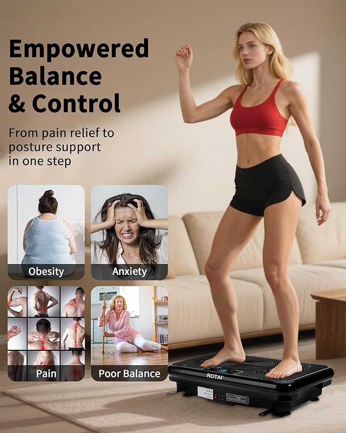 Shake Plate Vibration Exercise Machine for Lymphatic Drainage Massager & Weight Loss, 400 lbs Capacity Whole Body Vibrating Plate Workout for Women and Men