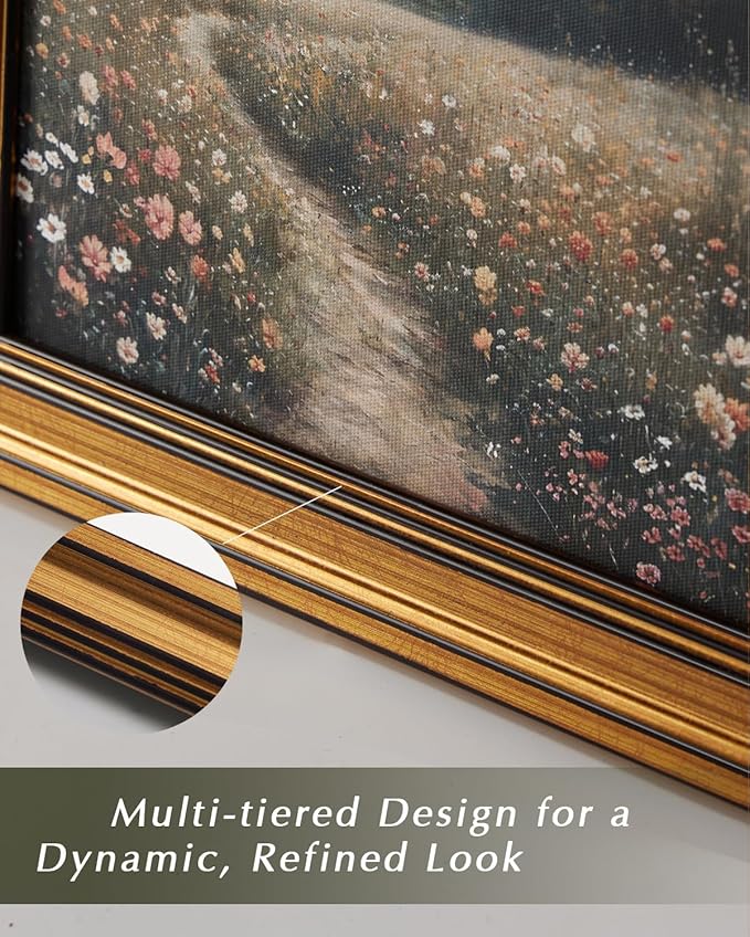 HUARCEY Gold Framed Vintage Wall Art for Living Room, Seaview Painting Prints Shelf Decor for Kitchen, Aesthetic Bedroom Wall Art, Christmas Gifts for Friends or Family (White Sailboat - 12"x16")