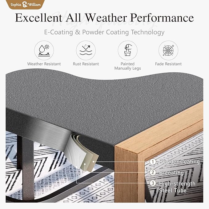 Sophia & William Bar Table,Bar Height Pub Table Counter Height Bar Table,Larimar Tabletop and Natural Woodgrain Legs,Black