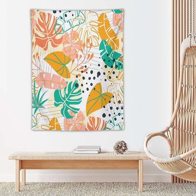 ICMOLYYENLO Tropical Palm Leaves Wall Tapestry, Wall Art for Room Decoration Beautiful Wall Hanging for Bedroom Living Room Dormitory Apartment 30x40 Inch