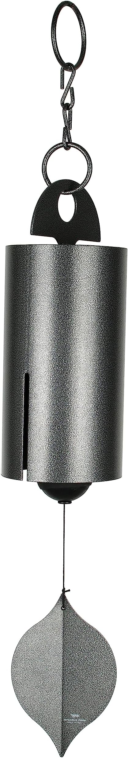Woodstock Chimes Heroic Windbell Wind Chime for Outside 40" Large Silver,Deep Tone Sound, Outdoor Decor for Patio, Porch, Garden HWLAS