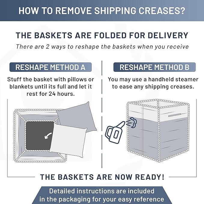 NaturalCozy 13x15x13 Kallax Storage Cubes, 3 Pack | Cotton Rope Cube Storage Bins Woven Baskets for Organizing | Kallax Insert Baskets for Shelves Organizer, Kids Toy, Pantry, Closet, Baby Nursery