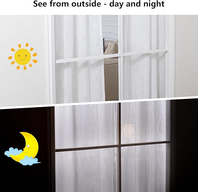 MYSKY HOME Extra Long Curtains for Living Room, Soft Cotton Fabric Boho Window Curtain Drapes for Sliding Glass Door Light Filtering Semi Sheer Backdrop Panels, 100 x 108 Inches, Natural, 1 Pieces