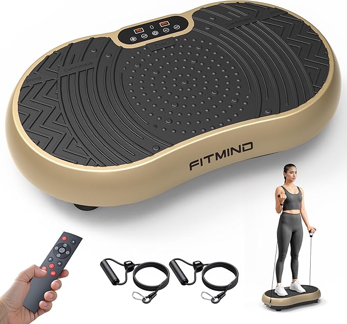 Vibration Plate Exercise Machine, 24" x 14" Extra-Large Vibration Plate for Lymphatic Drainage, Vibration Plates for Weight Loss, Relaxing, Recovery