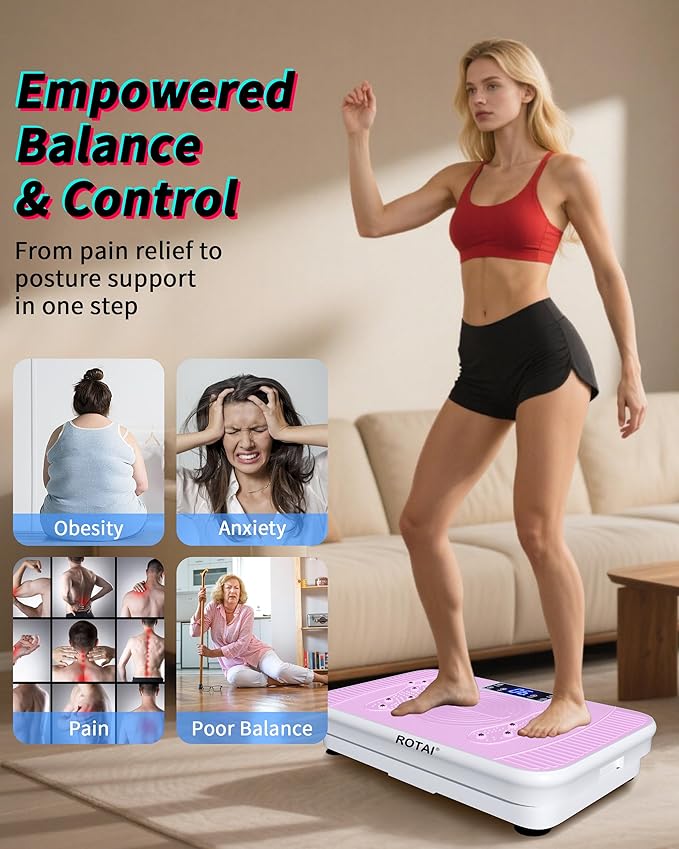 Shake Plate Vibration Exercise Machine for Lymphatic Drainage Massager & Weight Loss, 400 lbs Capacity Whole Body Vibrating Plate Workout for Women and Men