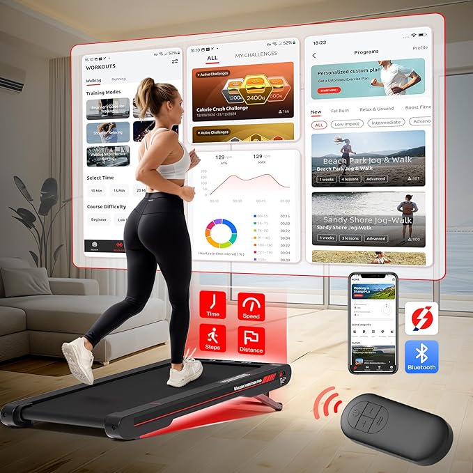 Walking Vibration Pad,Under Desk Treadmills for Home,4 in 1 Vibration Plate Exercise Machine,Portable Walking Pad with APP,350 Lb Capacity Multifunctional Treadmill Pro Max