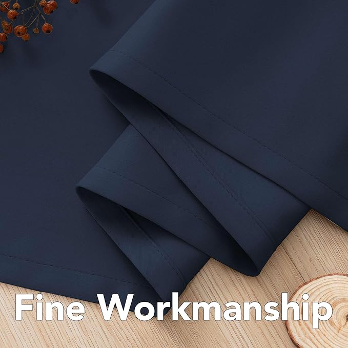 H.VERSAILTEX Ultra Thick and Soft Blackout Curtains for Bedroom, Room Darkening Thermal Insulated Extra Long Curtains/Drapes, Privacy Curtain Panels (52 Inch by 108 Inch, Navy Blue, 2 Panels)