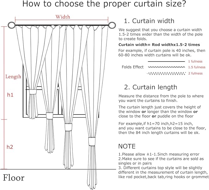 Vision Home Light Grey Pinch Pleated Full Blackout Curtains Linen Blended Room Darkening Curtain Panels 84 inch for Living Room Bedroom Thermal Insulated Pinch Pleat Drapes with Hooks 40" Wx84 Lx2