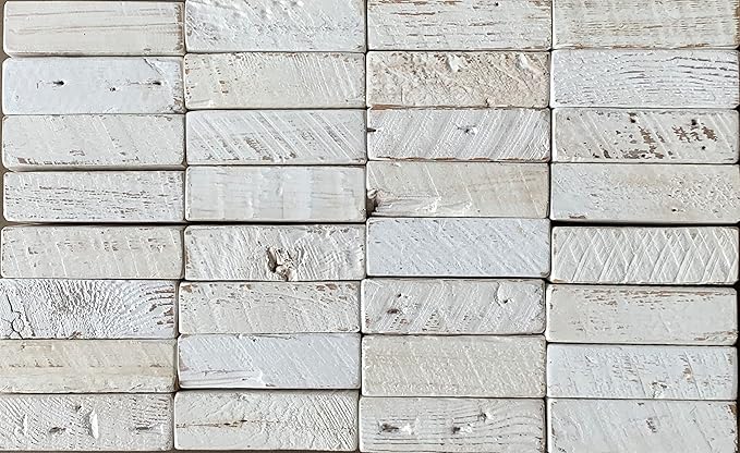 Urban Legacy Reclaimed Barnwood Planks | Floating Shelves for Wall w/Flush Mount Shelf Bracket Set Included | Set of 2 (White Wash, 24"x 4.5"x 2")