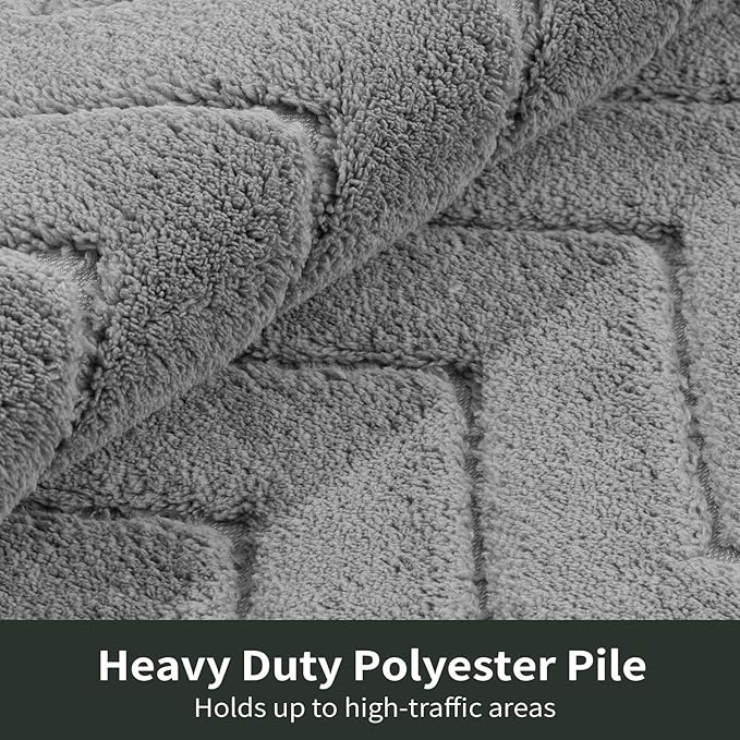 Stiio Front Door Mat Indoor Outdoor Entrance, Absorbent Muddy Dirt Resist Doormat, Low Profile Washable Fade Resistant Entryway Mat for Entry Patio Porch, 24x35.5 Inches Grey