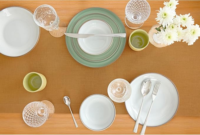 Solino Home Linen Caramel Table Runner 132 Inches Long - 100% Pure Linen Extra Long Table Runner 14 x 132 Inch for Fall, Autumn, Thanksgiving - Fete