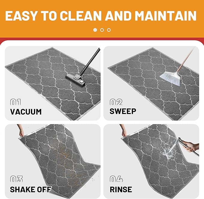 Cosyearn Door Mat, Front Door Mat, 46x35, Welcome Mats for Entryway,Garage,High Traffic Areas, Jumbo Size, Doormat Entrance, Waterproof Mat, Easy Clean, Outdoor Indoor Floor Mat,Non Slip (Grey)