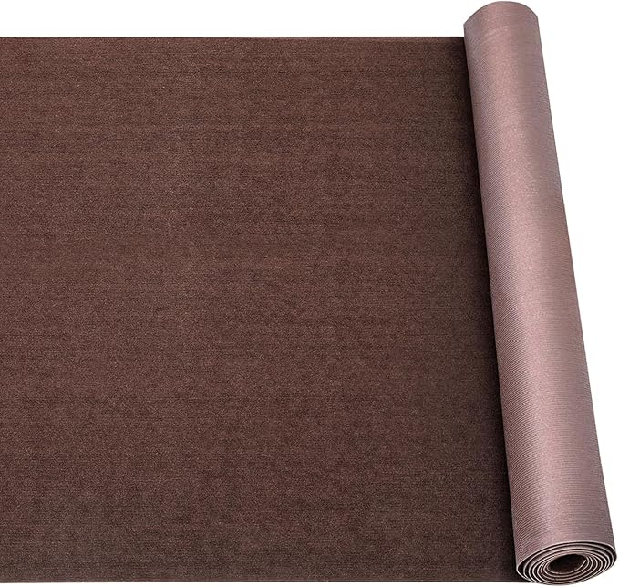 Marine Carpet,5 FT x 15 FT Brown Indoor Outdoor Carpet 0.2" Thick Boat Carpet with Water-Proof TPE Backing, Non-Slide Outdoor Marine Carpet Roll for Home, Patio, Porch, Deck