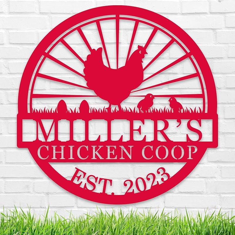 Hen House Coop Sign, Custom Chicken Coop Signs, Custom Chicken Farm Metal Sign, Family Name Metal Sign for Farm House, Our Little Coop Sign Metal Sign