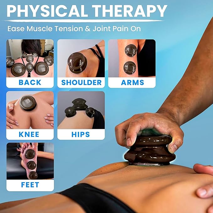 Silicone Cupping Therapy Set Professional Massage Cupping Cups for Cupping Therapy 4 Cup Kit for Massage, Myofascial Release, Cellulite Reduction (Lure Onyx)