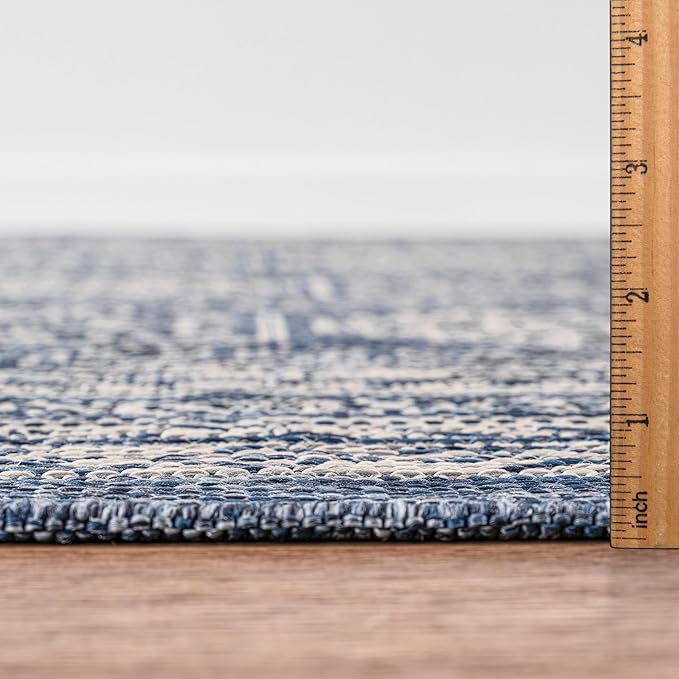 Keen Home Design Terrace Outdoor Round Rug - 8ft Round Washable Indoor/Outdoor Rug for Patio, Kitchen, Balcony, Beach, Garden, Deck and Porch, Size: 7'7" Round