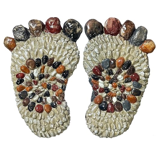 Outdooor Stepping Stones - Decorative Garden Stones for Patio, Deck, Garden or Sidewalk Faux Cobblestone Stepping Stones (Set of 2#B