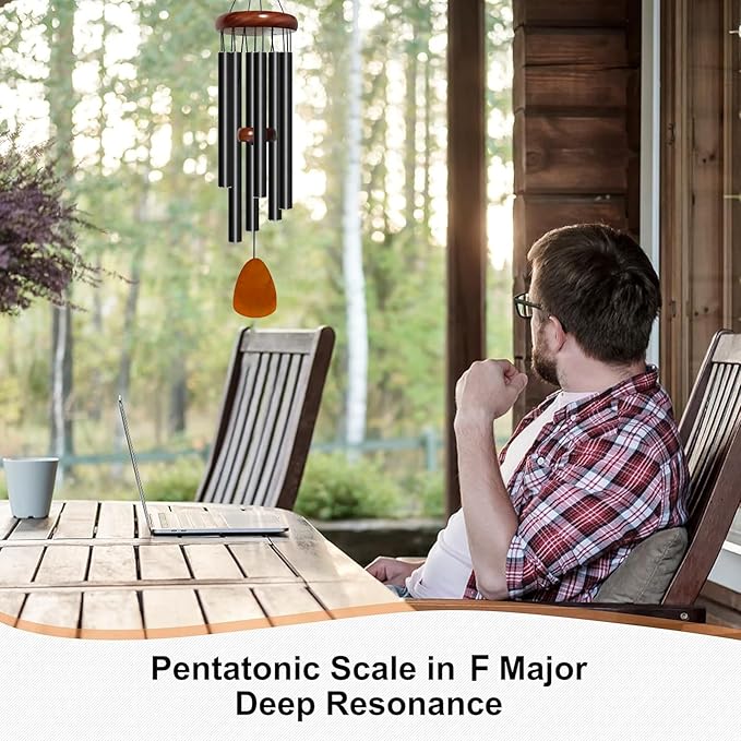 Wind Chime for Outside, 29 inch Aluminium Metal Wind Chimes, Relaxing Soothing Wind Chimes Outdoor, Decoration for Garden, Patio, Yard, Home, Gift for Mother's Day, Birthday(Waterdrop)