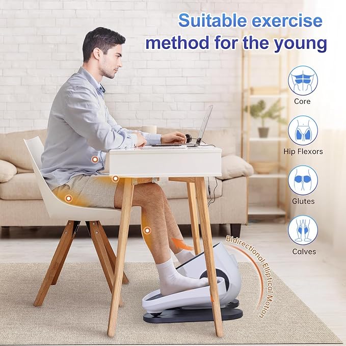 Under Desk Elliptical Machine, Electric Ellipse Leg Exerciser as Seen on Tv for Seniors with 10 Adjustable,Pedal Exerciser,Exercise Equipment for Home