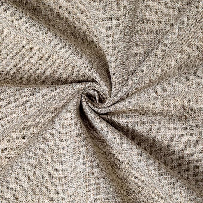 Linen Curtains 72 Inch Length 2 Panels Set, 100% Blackout Curtains Textured Thermal Insulated, Grommet Light Blocking Drapes for Living Room Bedroom Luxury Decor(52W × 72L inch, Linen)