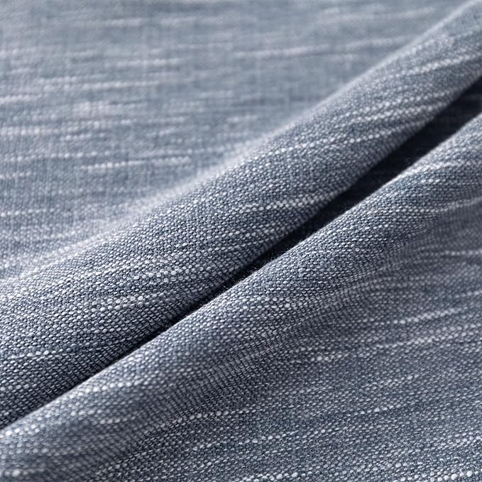 MYSKY HOME Semi Sheer Curtains 84 Inch Length, Living Room Curtains & Drapes Boho Sheer Light Filtering for Sliding Glass Door Windows Soft Elegant Rod Pocket, 50" x 84", Dusty Blue, 2 Panels