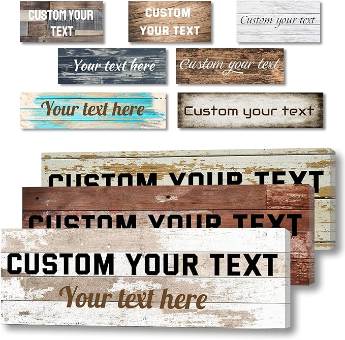 LZIMU Custom Signs for Wall Personalized Canvas Prints Sign with Your Text Customized Family Sign Wall Art for Rustic Farmhouse Home Decor (10"x20")