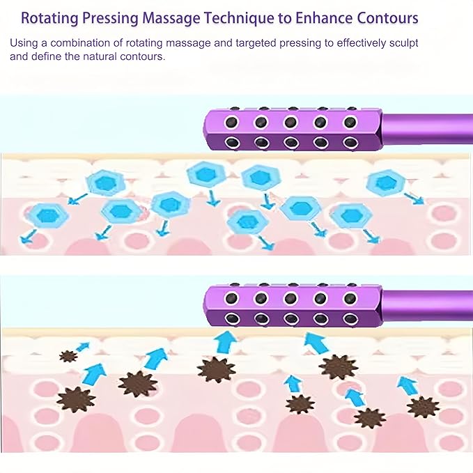 Beauty Sculptor Roller – 30 Germanium Massage Nodes for Facial Massager & Glow | Compact Beauty Tool for Lifting and Skin Care,Facial Roller (Purple, 1 PCS)