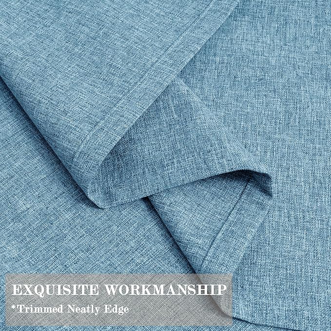 120" Wx102 L Linen Room Divider Drapes for Doorway/Glass Window/Sliding Door/Patio, Extra Wide Pinch Pleated Full Blackout Curtains for Girls Boys Teen Kids Room, 1 Panel, Blue