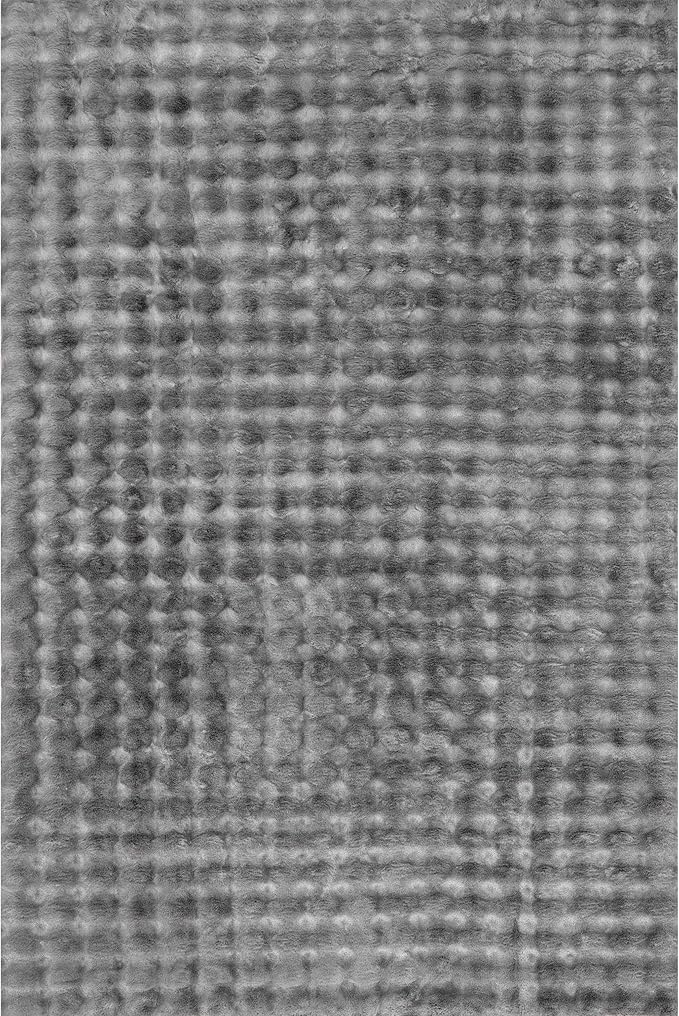 nuLOOM 5' x 8' Cozy Plush Area Rug, Machine Washable, Non-Slip, Soft Fluffy Shag Carpet for Living Room Bedroom Kids Room Nursery Home Decor, Jeni Dark Grey