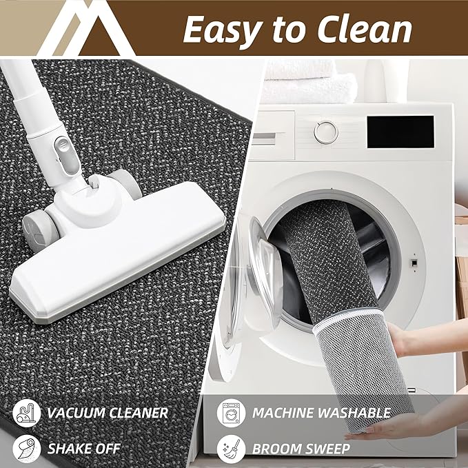 COSY HOMEER-Door-Mat 20" x 32" Non Slip Absorbent Entryway Rugs Dirt Trapper Doormats Washable Entrance Mats Low Pile Welcome Floor Mat for Front Back Door and Entry Mats,Dark Grey