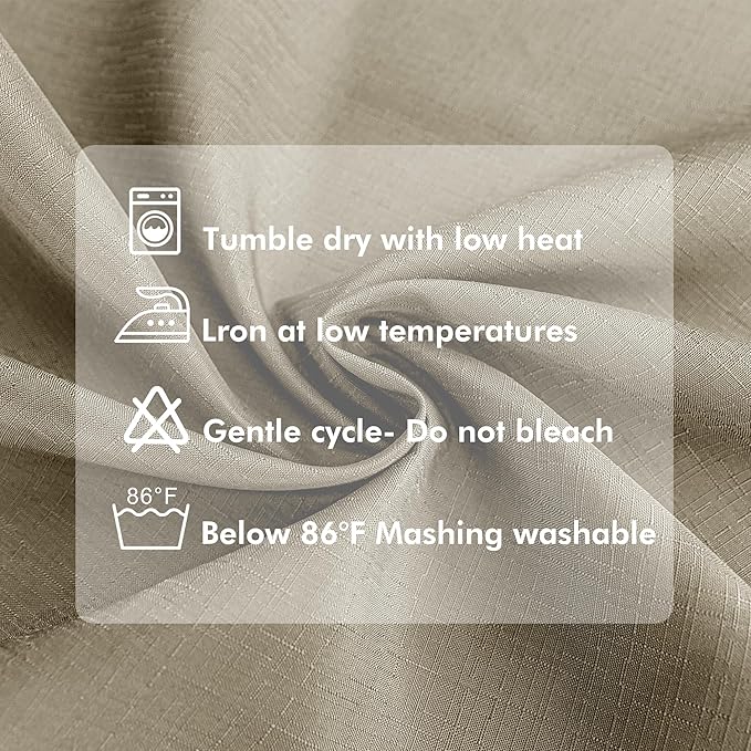 HolidayIdeas 4 Panels Linen Outdoor Curtains for Patio Waterproof Taupe Outside Curtains 110"x120"-Indoor/Outdoor Gazebo Wide Curtains Weatherproof, Privacy for Pergola, Porch, Cabana, Deck, Sunroom