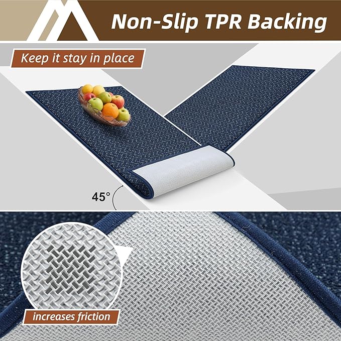 COSY HOMEER-Door-Mat 20" x 32" Non Slip Absorbent Entryway Rugs Dirt Trapper Doormats Washable Entrance Mats Low Pile Welcome Floor Mat for Front Back Door and Entry Mats,Navy Blue
