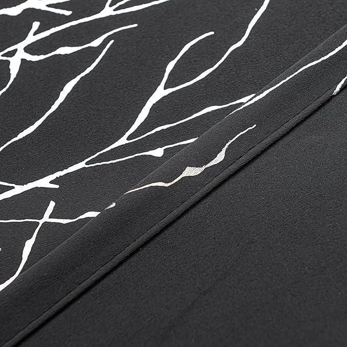 Grommets Blackout Long Window Curtains Black Silver-52W*95L 2PCS Drapes for Bedroom