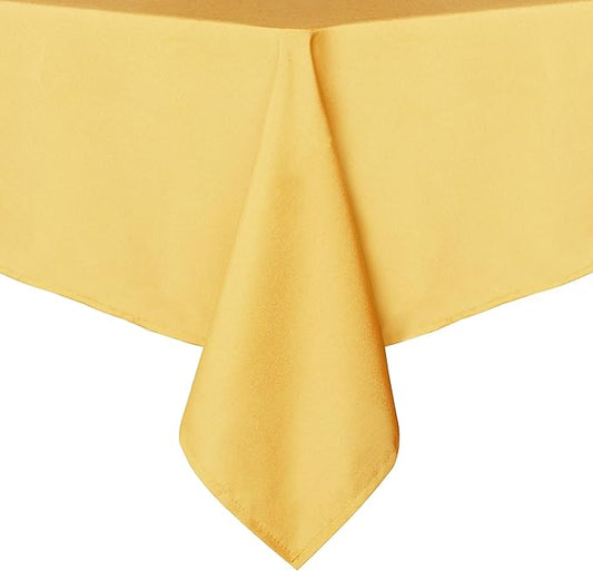 sancua Rectangle Tablecloth - 54 x 78 Inch - Stain and Wrinkle Resistant Washable Polyester Table Cloth, Decorative Fabric Table Cover for Dining Tables, Buffet Parties and Camping, Yellow