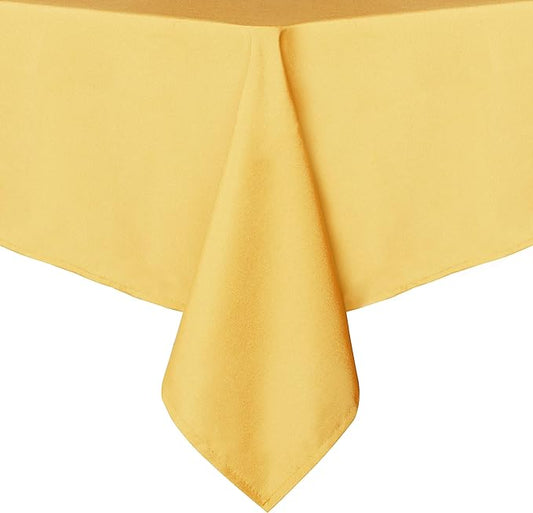 sancua Square Tablecloth - 54 x 54 Inch - Stain and Wrinkle Resistant Washable Polyester Table Cloth, Decorative Fabric Table Cover for Dining Tables, Buffet Parties and Camping, Yellow