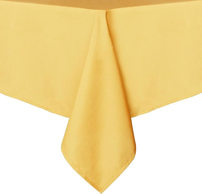 sancua Rectangle Tablecloth - 70 x 120 Inch - Stain and Wrinkle Resistant Washable Polyester Table Cloth, Decorative Fabric Table Cover for Dining Tables, Buffet Parties and Camping, Yellow